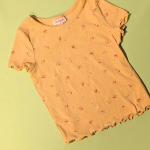 Mustard Yellow Floral Kids Tee